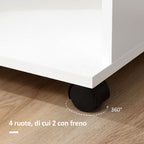 HomCom Wardrobe with Wooden Wheels, white, 80x40x128cm - Borgè