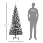Green PP Snow-Covered Christmas Tree with 492 Fireproof Branches and Stainless Steel Base, Ø60x180 cm 4 (1)