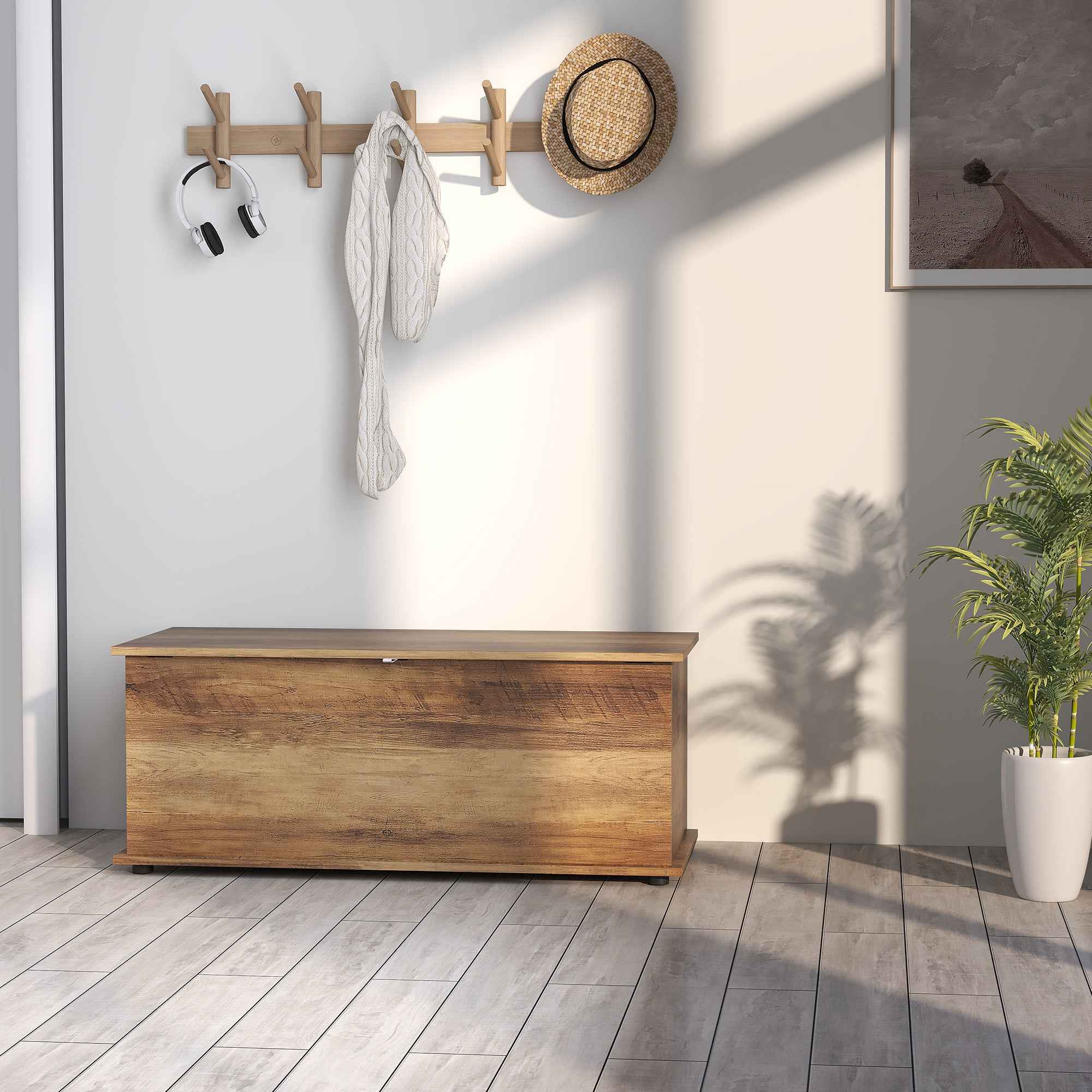 HOMCOM Multipurpose Wooden Storage Bench for Bedroom Entrance White 100x40x40cm