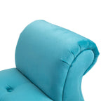 Vintage Style Bedside Bench, Wooden Frame and Chesterfield Style Padded Seat, Blue 117 x 40 x 58cm