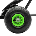 Pedal Go Kart for Kids Ages 5-12 with Adjustable Seat, Metal and PP 121x58x61 cm, Green and Black