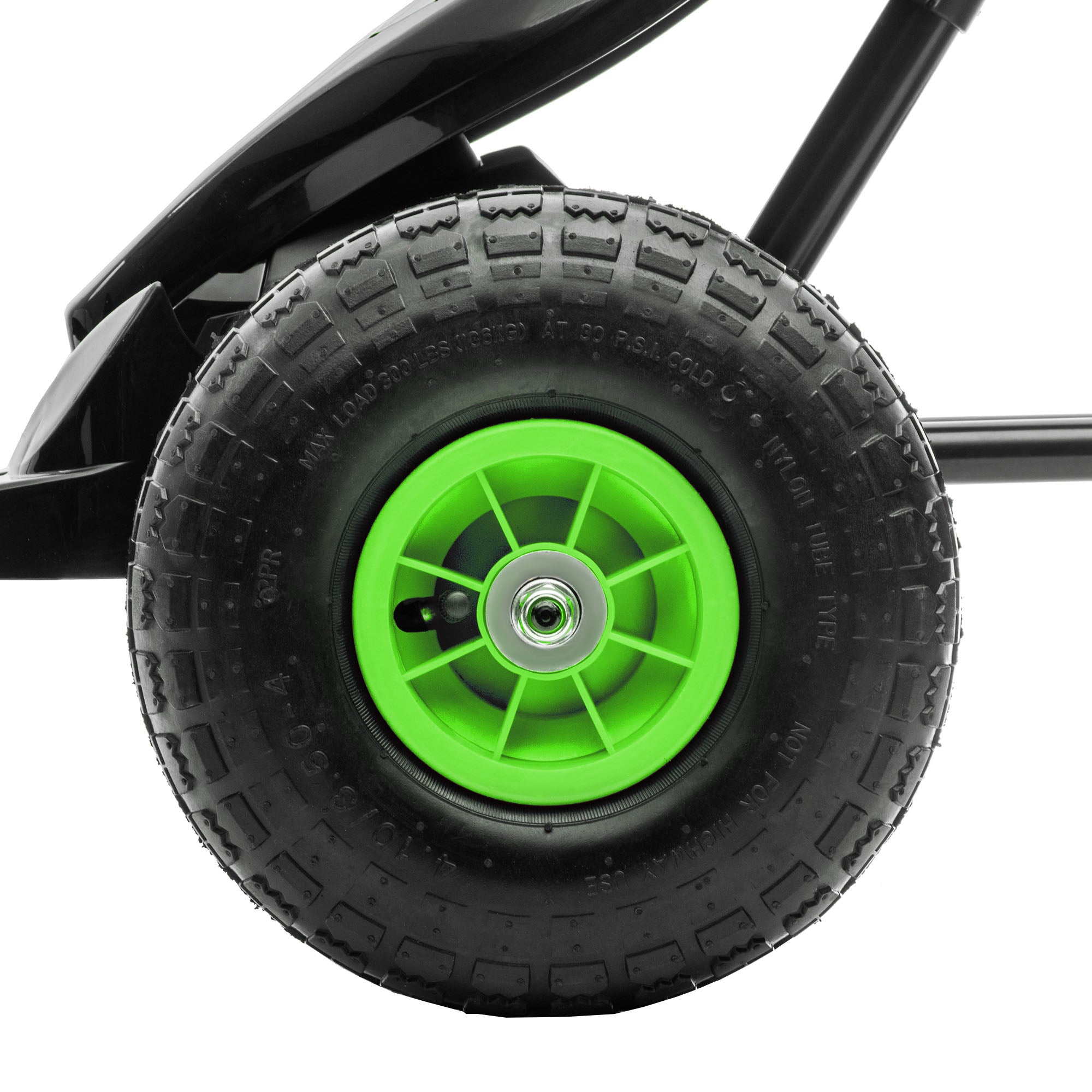 Pedal Go Kart for Kids Ages 5-12 with Adjustable Seat, Metal and PP 121x58x61 cm, Green and Black