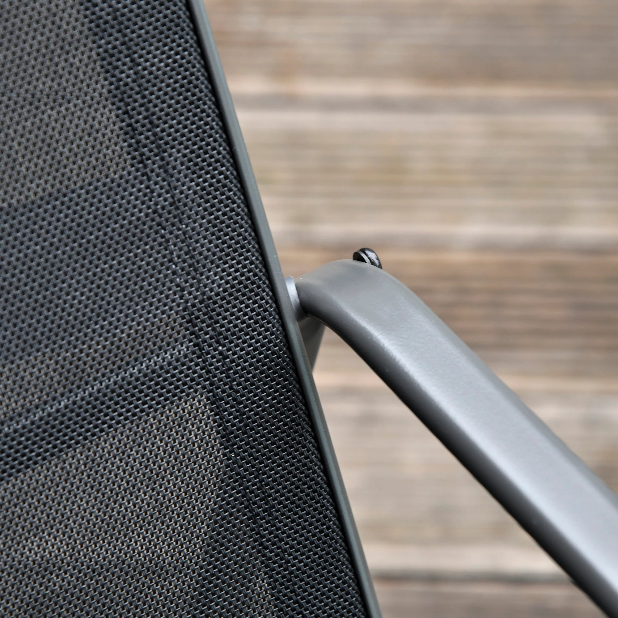 PUPI - Set of Table with Bench and 2 Garden Chairs, Outdoor Furniture in Metal and Texteline, Black - Borge' Group Limited