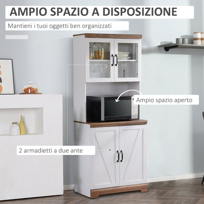 Homcom dispensate MDF kitchen with higher and less than 2 doors and work surface, 72x40x178 cm - Borgè