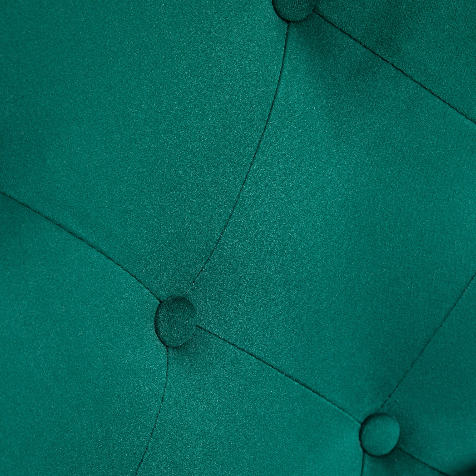 High Back Velvet Rocking Chair with Buttons, Cushion and Armrests, Green