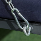 3 Seater Garden Swing with Cushions, Chaise Longue Seat and Canopy, 198x118x168 cm, Dark Blue