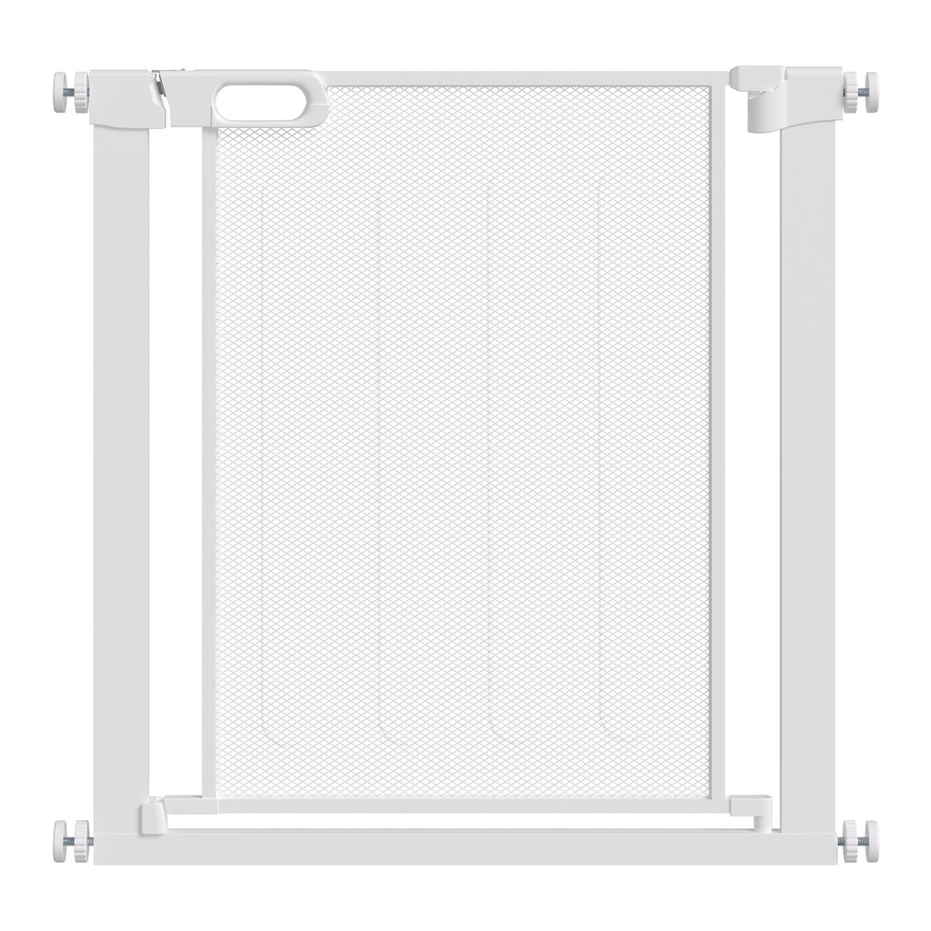 Adjustable Dog Gate with Self-Closing, Steel and ABS, 75-82x76 cm, White