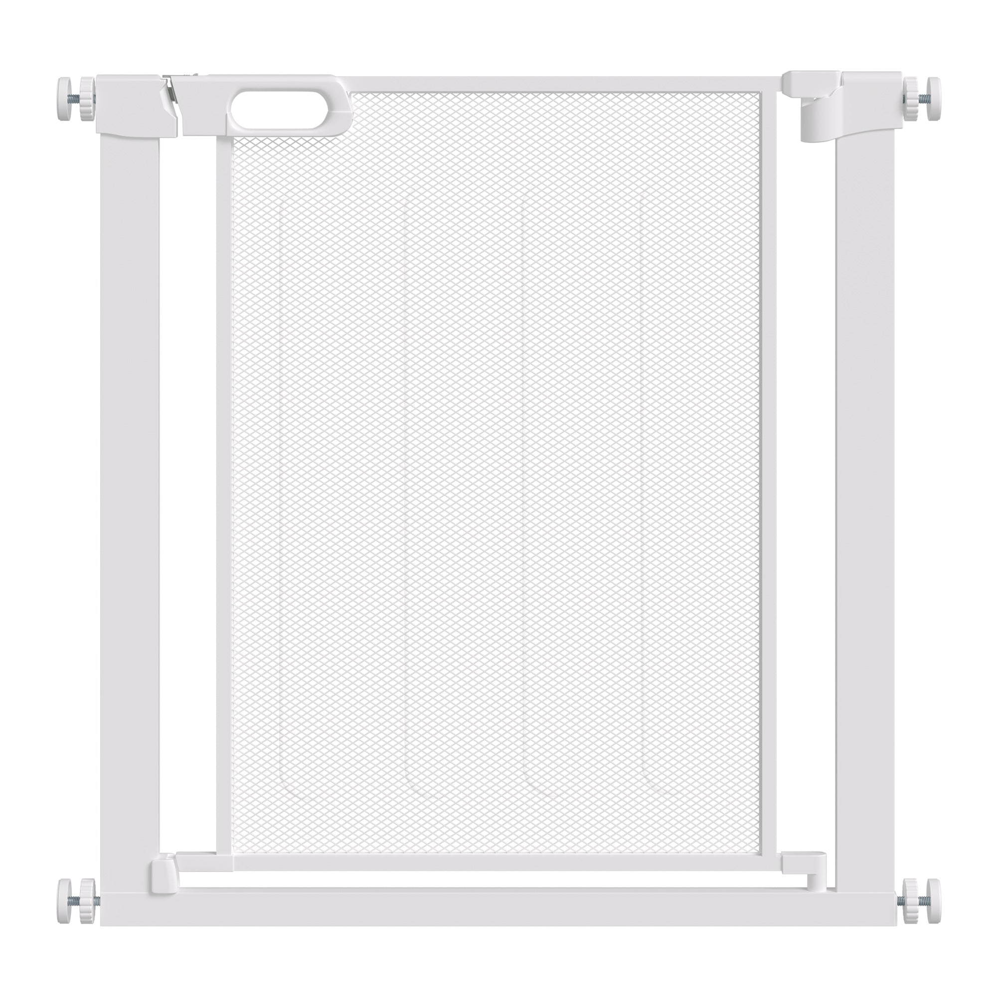 Adjustable Dog Gate with Self-Closing, Steel and ABS, 75-82x76 cm, White