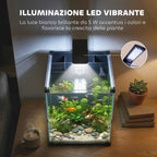 PawHut 36L Aquarium with Integrated Filter, 30 x 30 x 45.5 cm, Black