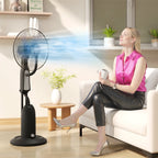3-Speed Misting Fan, 75° Oscillation, Adjustable Misting, Black