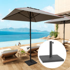 14.5 kg Square Umbrella Base with Crank, in HDPE and Cement, 44x44x30 cm, Black