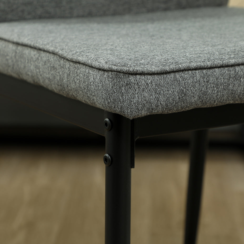 Set of 2 Velvet Upholstered Dining Chairs with Ergonomic Backrest without Armrests, Grey