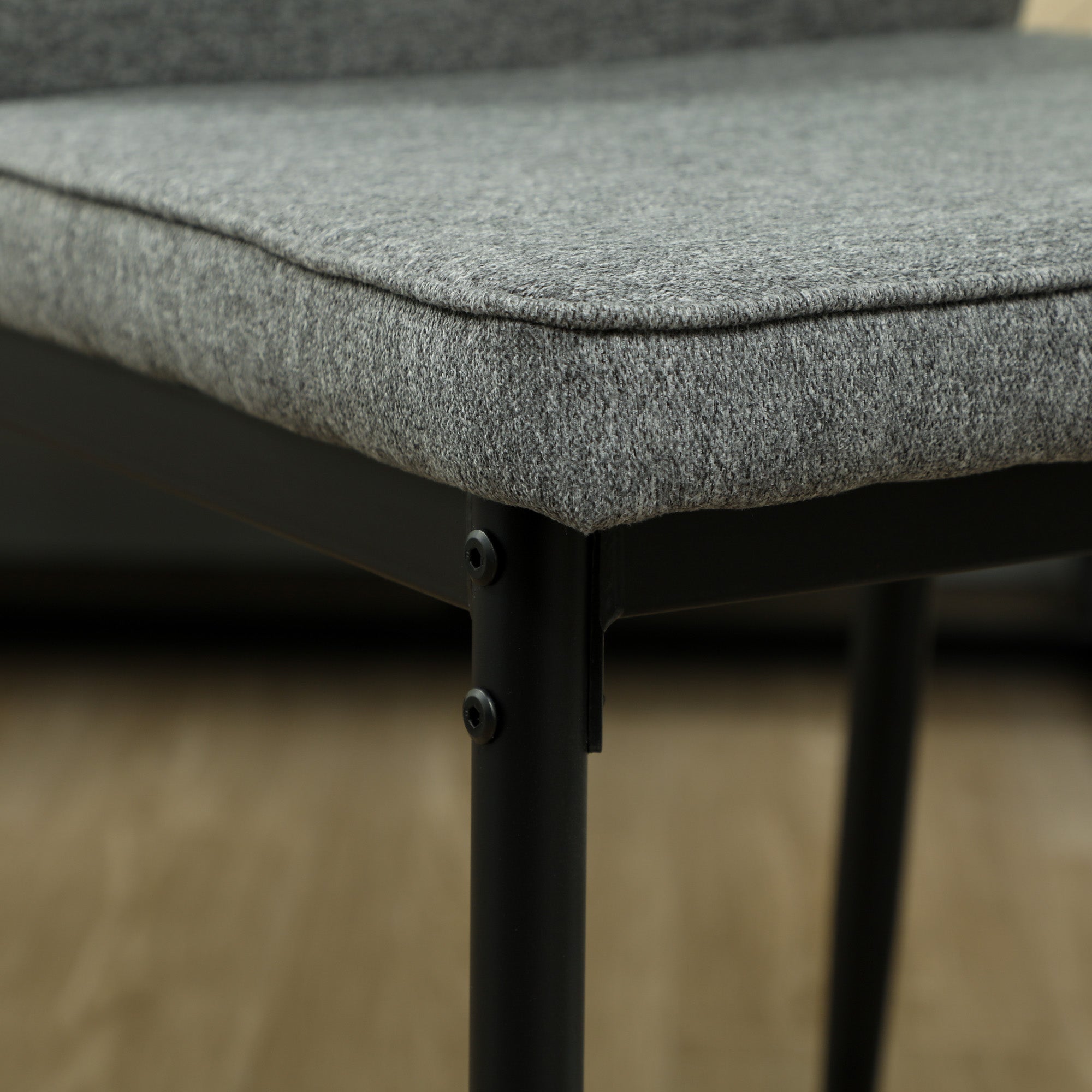 Set of 2 Velvet Upholstered Dining Chairs with Ergonomic Backrest without Armrests, Grey