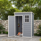 Outsunny Garden Tool Shed with Lockable Door, Window and Air Intake, Gray - Borgè