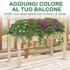 Outsunny Raised Vegetable Garden Bed, Hanging Urban Vegetable Garden Planter Table with Fabric Cover for Garden, 122.5x56.5x76cm, Wood