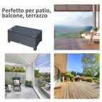 Outsunny Ousunny outdoor table in Rattan PE with tempered glass top, 85x50x39cm, black - Borgè