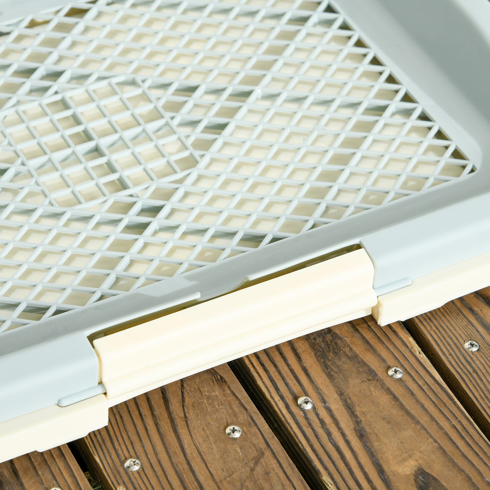 3-Layer Dog Litter Box with Synthetic Grass, Grid and Bottom Tray, 46.5x34x5.5 cm