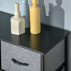 Chest of Drawers with 9 Folding Fabric Drawers and Steel and Wood Frame, 100x30x100cm, Black and Grey