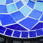 Round Mosaic Metal Garden Coffee Table with Ceramic Top, Ф35.5x53.5cm - Borge' Group Limited
