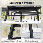 Outsunny 4-Piece Rattan Garden Furniture Set, Outdoor Sofa with Metal Coffee Table, Black