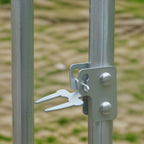 PawHut Galvanized Metal Chicken Run with Roof and UV Cover, 280x190x197 cm, Silver