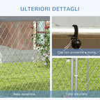 PawHut Large Dog Run with UV-Proof Oxford Fabric Roof, 2.1x1.85x1.5m, Silver and Gray - Borgè
