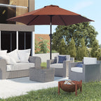 Tilting Garden Umbrella with Crank, in Aluminium, Metal and Polyester, Ø260x235 cm, Black and Coffee