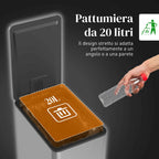 HOMCOM 20L Dustbin with Soft Closure and Removable Bucket, Steel and PP, 21.5x37.2x57 cm, Silver