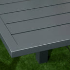 Extendable Aluminum Garden Table and 6 Chairs Set with Breathable Seat, Grey - Borge' Group Limited