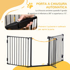 PawHut 3-Panel Folding Dog Gate for Small and Medium Size Dogs, 180x3x74.5 cm, Black - Borgè