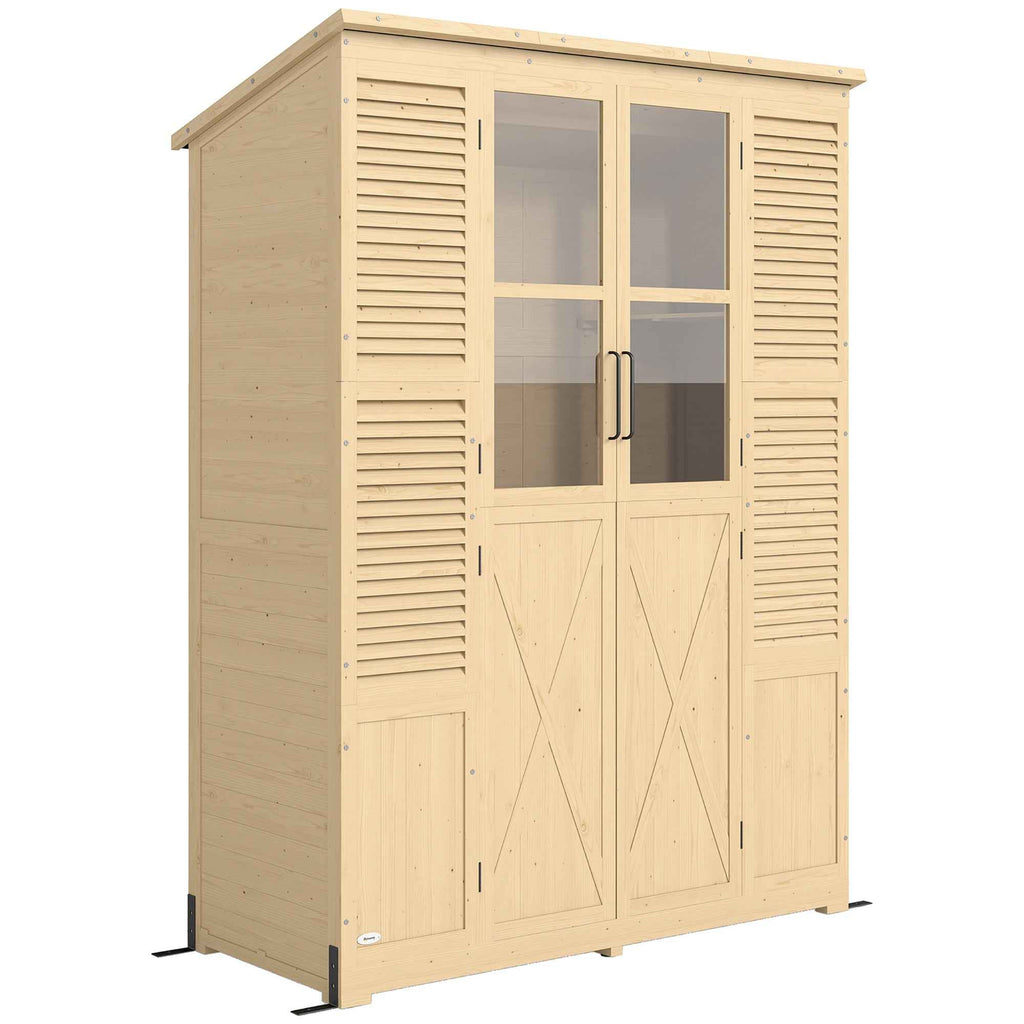 Outsunny Walk-in Garden Shed with Floor and 4 Windows