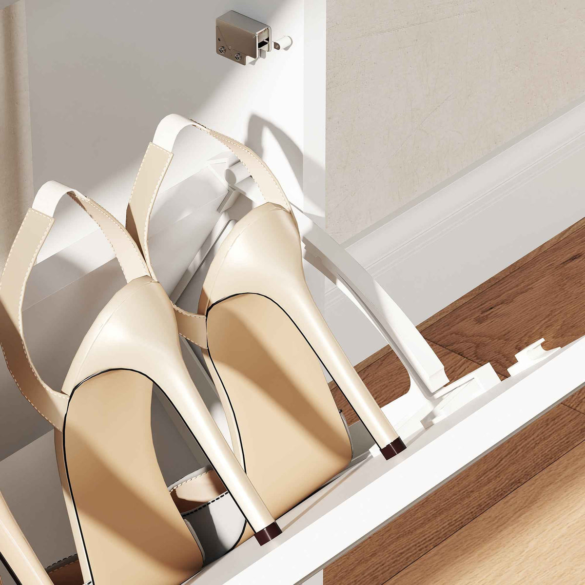HOMCOM Mirrored Shoe Rack with 3 Flap Drawers for 9 Pairs of Shoes, Wooden, 65x17x114.5 cm, White