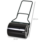 Waterproof Metal Garden Roller in Black, Up to 60 Litre Reservoir (Water or Sand), 57x40x123cm