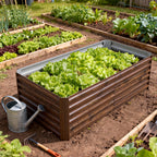Outsunny Raised Vegetable Garden Bed with Open Bottom and Rounded Edges, 180x90x57.5 cm, Dark Brown