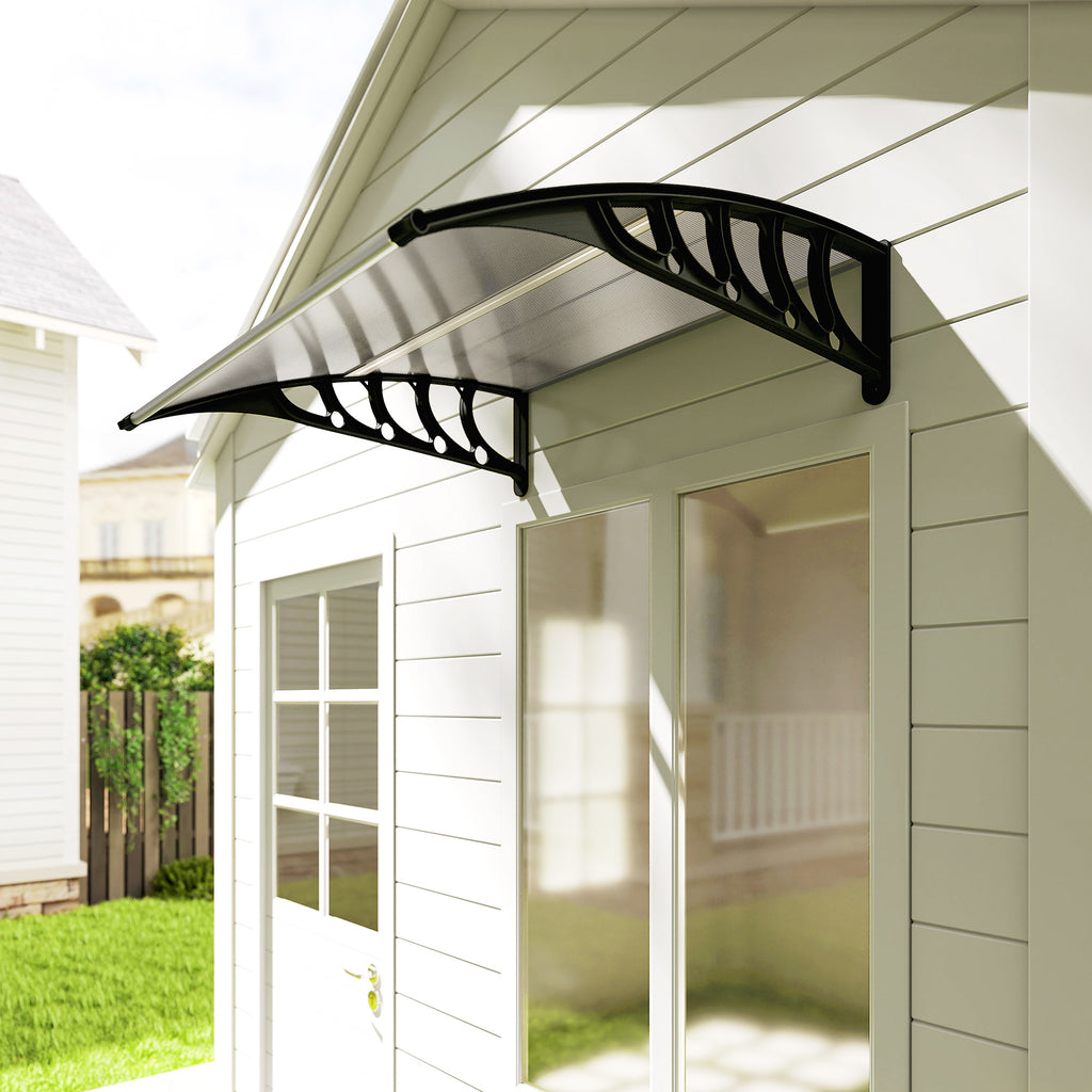 Outsunny Outdoor Polycarbonate Canopy for Doors and Windows, 103x96.5x27cm, Transparent