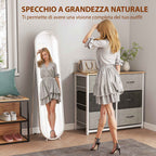 HOMCOM Full-Length Floor Mirror with Folding Stand, Glass and Metal, 40x4x160 cm, Silver