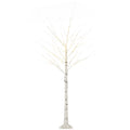White Christmas Tree with LED Lights and 12 Branches for Indoor and Outdoor Use, in PP and Metal, 22x22x180 cm