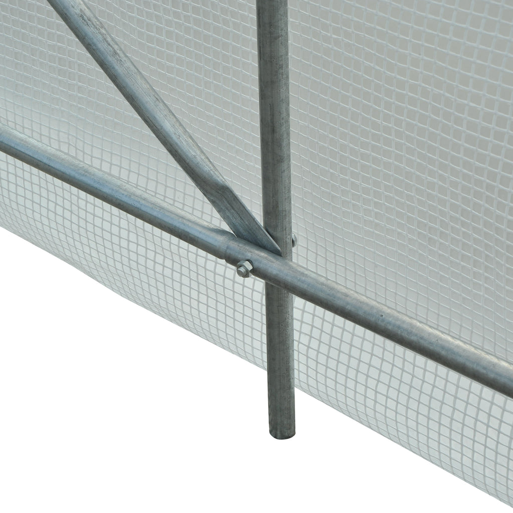 Outsunny Garden greenhouse tunnel for PI plants with iron, white, 350x200x200cm pipes - Borgè