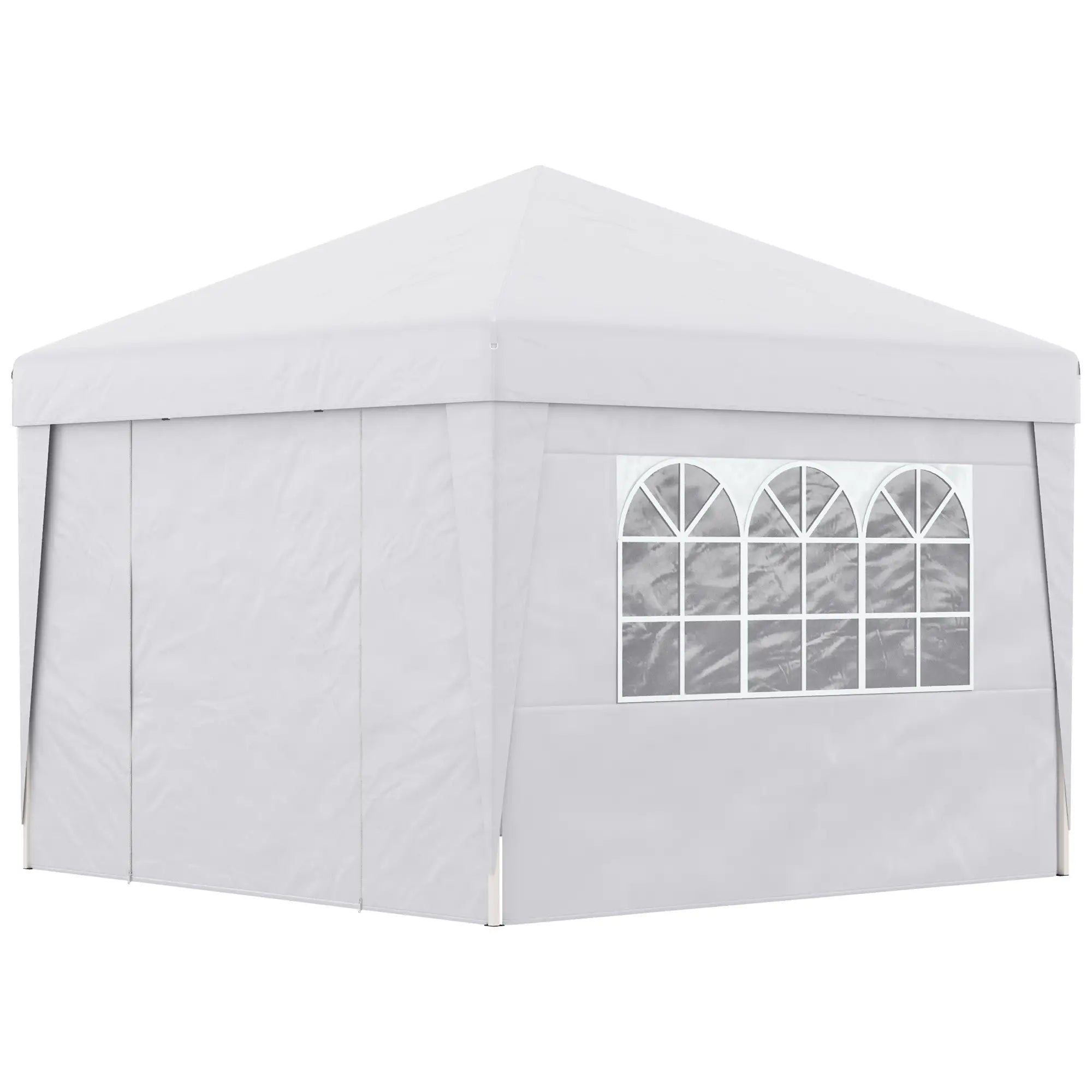 SOFI | 3x3m Folding Gazebo with Adjustable Height, with Pop Up Design and Windows, White - Borge' Group Limited
