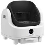 PawHut Self-Cleaning Cat Litter Box with Open Design, Safety Sensors and Deodorizer, White