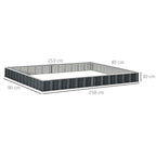 Outsunny raised flowerbed, modular galvanized steel without a bottom, 258x90x30 cm, dark gray - Borgè