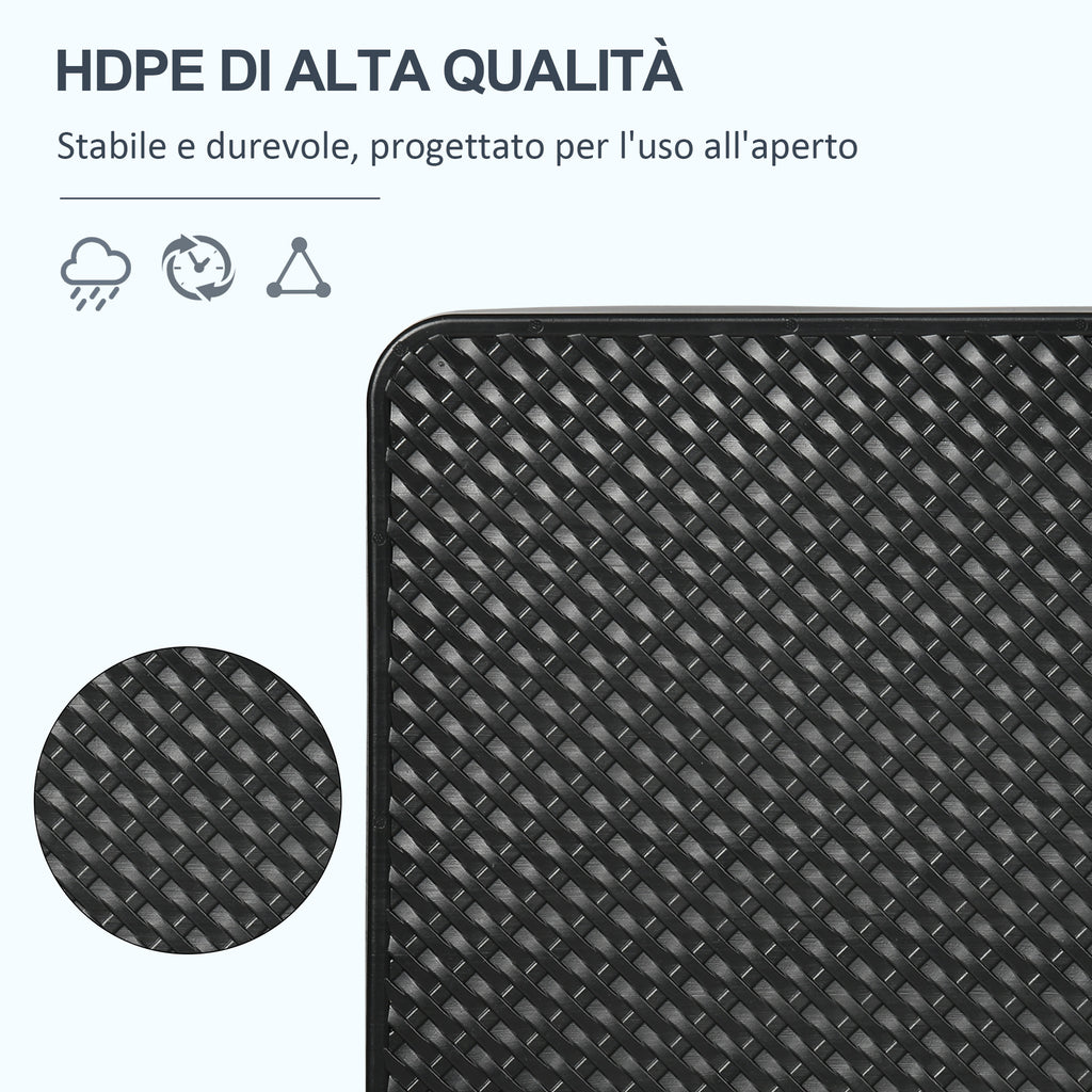 Parasol Base set of 4 Stackable Pieces with Integrated Handles, in HDPE, 99.7x99.7x8.3 cm, Black
