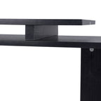 Space-Saving Corner Desk with S-Shaped Shelf, Modern Wooden Desk, 140x120x78 cm, Black