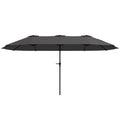 Double Umbrella with Air Vents and Crank, in Metal and Polyester, 4x2.2x2.34 m, Black and Dark Gray