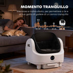 PawHut Self-Cleaning Cat Litter Box with Open Design, Safety Sensors and Deodorizer, White