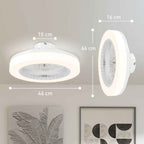HOMCOM Ceiling Fan with Adjustable LED Light and 6 Speeds, Made of Plastic and Acrylic, Ø46x16 cm, White