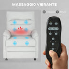 Recliner Chair with Footrest, Heated, 8 Massage Points and 5 Modes, Velvet Fabric, Grey