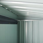 Garden Shed with Sloping Roof and Sliding Door, Galvanized Steel Garden Tool Shed, 1.16m², 163x89x182 cm, Black - Borge' Group Limited