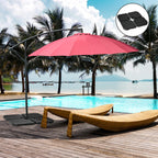Parasol Base set of 4 Stackable Pieces with Integrated Handles, in HDPE, 99.7x99.7x8.3 cm, Black