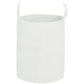 Portable and Foldable 36L Laundry Basket with Natural Cotton Handles, Ø38x45 cm, Cream